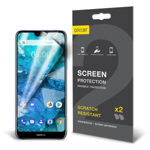 Keep your Nokia 7.1 screen in pristine condition with this Olixar scratch-resistant screen protector 2-in-1 pack.