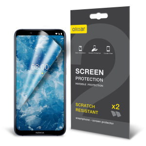 Keep your Nokia 8.1 screen in pristine condition with this Olixar scratch-resistant screen protector 2-in-1 pack.