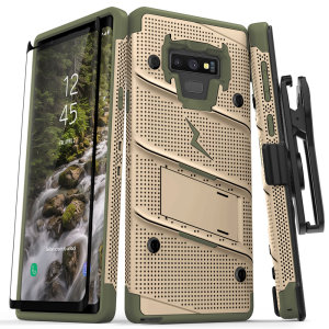 Equip your Samsung Galaxy Note 9 with military grade protection and superb functionality with the ultra-rugged Bolt case in Desert Tan & Camo Green from Zizo. Coming complete with a tempered glass screen protector, handy belt clip and integrated kickstand