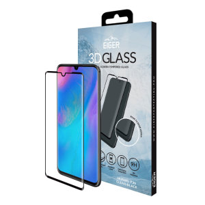 Das 3D-Glas von Eiger, das den ultimativen Bildschirmschutz für den Huawei P30 bietet, besteht aus hochwertigem Echtglas mit abgerundeten Kanten und Splitterschutzfolie.
