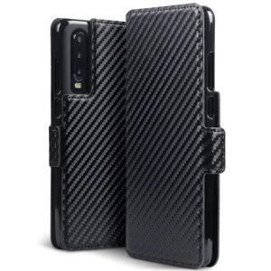 All the benefits of a wallet case but far more streamlined. The Olixar Carbon Fibre Textured Low Profile in black is the perfect partner for the the Huawei P30 owner on the move. What's more, this case transforms into a handy stand to view media.