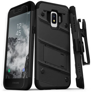 Zizo Bolt Samsung Galaxy J2 Robustes Hülle&Displayschutzfolie Schwarz