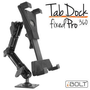 The iBolt TabDock FixedPro 360 is a heavy duty multi-angle drill base pedestal mounting solution for all tables from 7 to 10 inches. Designed to be installed directly to any flat surface and rotates 360 degrees for optimal viewing positions