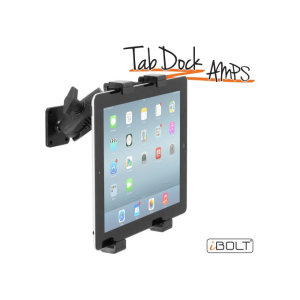The iBOLT TabDock AMPs is a heavy duty, multi-angle drill base pedestal mounting solution for all tables from 7 to 10 inches. Designed to be installed directly to any flat surface.