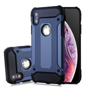 Protect your iPhone XS / X from bumps and scrapes with this slate blue Delta Armour case from Olixar. Comprised of an inner TPU section and an outer impact-resistant exoskeleton.