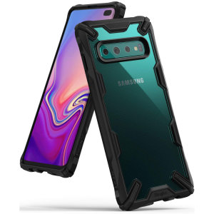 Keep your Samsung Galaxy S10 Plus protected from bumps and drops with the Rearth Ringke Fusion X tough case in Black. Featuring a 2-part, design, this case lives up to military drop-test standards so you can rest assured that your device is safe.