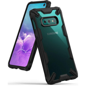 Keep your Samsung Galaxy S10e protected from bumps and drops with the Rearth Ringke Fusion X tough case in Black. Featuring a 2-part, design, this case lives up to military drop-test standards so you can rest assured that your device is safe.