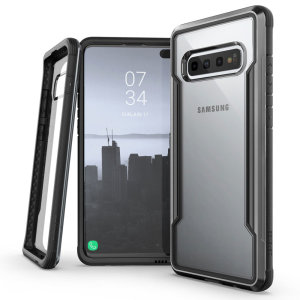 The X-Doria Defense Shield in a black frame and clear back is an incredibly stylish and protective case for your Samsung Galaxy S10 Plus. Tested to survive a 10ft drop onto concrete the Defense Shield provides excellent protection.