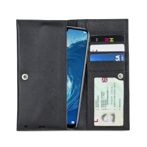 Olixar Primo Genuine Leather Huawei Honor 8X Max Wallet Case - Black