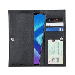 Olixar Primo Genuine Leather Huawei Honor 8X Wallet Case - Black