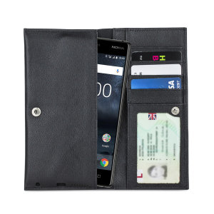 Olixar Primo Genuine Leather Nokia 3 Pouch Wallet Case - Black