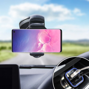 Halten Sie Ihr Handy sicher im Auto mit dieser voll einstellbaren DriveTime Autohalterung für Ihr Samsung Galaxy S10.