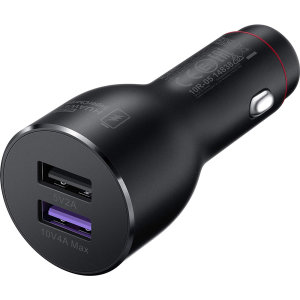 Official Huawei P20/P20 Pro SuperCharge Dual Port Car Charger - Black