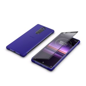 This official Style Cover Touch in Purple from Sony houses your Xperia 1, providing protection and full functionality through the see-through touchscreen font cover, allowing you to view and action incoming messages and calls.