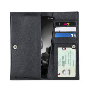 Olixar Primo Lederen Alcatel 3L Portemonnee Case - Zwart