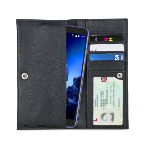 Olixar Primo Genuine Leather Alcatel 1x 2019 Wallet Case - Black
