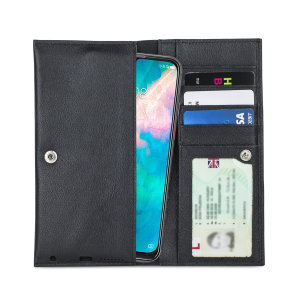Olixar Primo Genuine Leather ZTE Blade V10 Wallet Case - Black