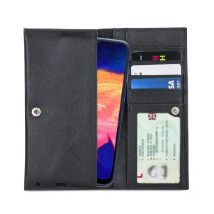 Olixar Primo Genuine Leather Samsung Galaxy A10 Wallet Case - Black
