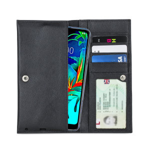 Olixar Primo Genuine Leather LG K50 Wallet Case - Black
