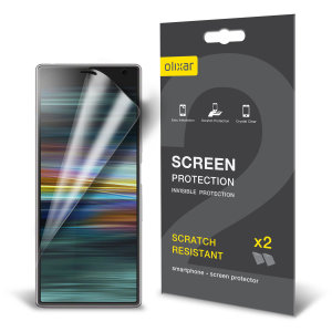 Halten Sie Ihren Sony Xperia 10 Plus Bildschirm in makellosem Zustand mit diesem kratzfesten Olixar Displayschutz 2-in-1 Pack.