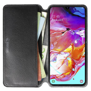 Krusell’s Pixbo 4 Card Slim Wallet vegan leather case in Black combines Nordic chic with Krusell’s values of sustainable manufacturing for the socially-aware Samsung Galaxy A50 owner who seeks 360° protection with extra storage for cash and cards.