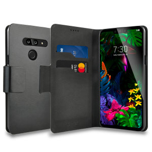 Olixar Leather-Style LG G8 Wallet Stand Case - Black