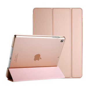 Proteggi il tuo iPad Mini 2019 con questa custodia in oro rosa e trasparente estremamente funzionale con supporto di visualizzazione. Dispone anche di funzionalità smart sonno / sveglia.