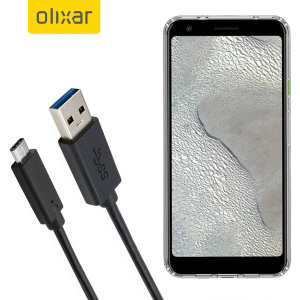 Olixar USB-C Google Pixel 3a XL Charging Cable - Black 1m