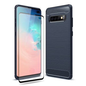 Flexible rugged casing with a premium matte finish non-slip carbon fibre and brushed metal design, the Olixar Sentinel case in blue keeps your Samsung Galaxy S10 Plus protected from 360 degrees with the added bonus of a tempered glass screen protector.