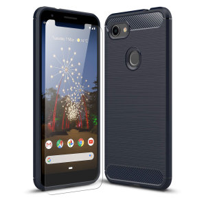 Flexible rugged casing with a premium matte finish non-slip carbon fibre and brushed metal design, the Olixar Sentinel case in blue keeps your Google Pixel 3a XL protected from 360 degrees with the added bonus of a tempered glass screen protector.