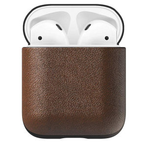 Designed to give your AirPods a classic, yet bold new look. This Rustic Brown, minimalist, two-piece Rugged Case is built with genuine, vegetable-tanned leather from one of America's oldest tanneries.