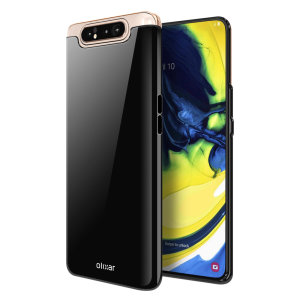 Custom moulded for the Samsung Galaxy A80, this solid black FlexiShield case by Olixar provides slim fitting and durable protection against damage.