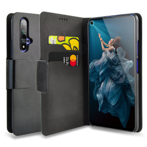Esta fantástica funda Olixar fabricada con un material muy similar al cuero añade protección ante golpes y arañazos al Honor 20 además de una cómoda función de cartera.