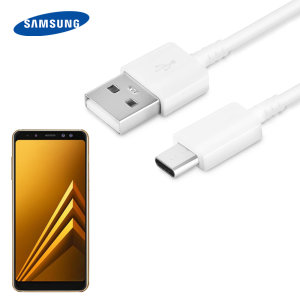 Official Samsung USB-C Galaxy A8 Plus 2018 Fast Charging Cable - White