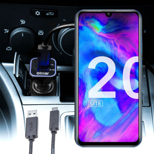 Keep your Honor 20 Lite fully charged on the road with this compatible Olixar high power dual USB 3.1A Car Charger with an included high quality USB to Micro-USB charging cable.