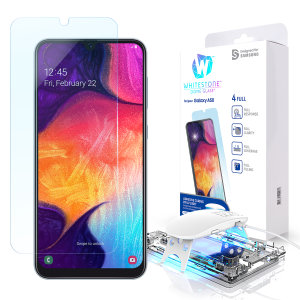 The Whitestone Dome Glass screen protector for Galaxy A50 uses a UV lamp with a proprietary UV adhesive installation to ensure a total and perfect fit for your device. Featuring 9H hardness for absolute protection, as well as 100% touch sensitivity.