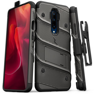Equip your OnePlus 7 Pro with military grade protection and superb functionality with the ultra-rugged Bolt case in red and black from Zizo. Coming complete with a handy belt clip and integrated kickstand.
