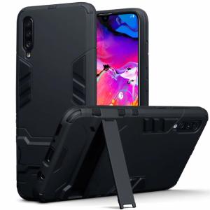 Protect your Samsung Galaxy A70 from bumps and scrapes with this black dual layer armour case from Olixar. Comprised of an inner TPU section and an outer impact-resistant exoskeleton, with a built-in viewing stand.