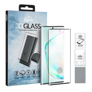 Introducing the ultimate in screen protection for the Samsung Galaxy Note 10, the 3D Glass by Eiger is made from premium real glass with rounded edging and anti-shatter film.