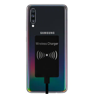 Abilita la ricarica wireless per il tuo Samsung Galaxy A70 senza dover modificare il telefono o utilizzare un caso specifico con questo adattatore di ricarica wireless Ultra Thin Qi Wireless Charging Adapter.