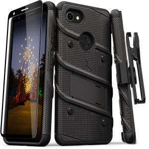 Equip your Google Pixel 3A XL with military grade protection and superb functionality with the ultra-rugged Bolt case in black from Zizo. Coming complete with a handy belt clip and integrated kickstand.