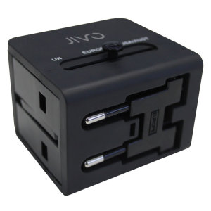 The Jivo World Travel adapter with dual USB ports is the perfect travel companion. Compatible in 150 countries all over the world with USA/UK/AU and EU plugs.