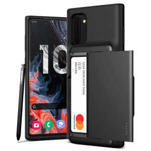 Protect your Note 10 with this precisely designed Damda Glide Shield case in steel silver from VRS Design. Made with tough yet slim material, this hard-shell construction with soft core features patented sliding technology to store two credit cards.