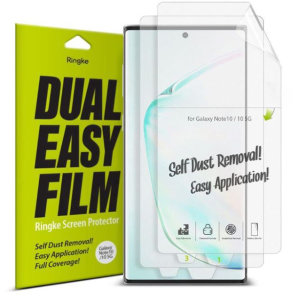The New 4 Layer Dual Easy Full Coverage Screen Protector from Rearth Ringke for your Samsung Galaxy Note 10 is made to allow easier installation: adhere the protective film onto your phone screen for an effortless and flawless finish. 