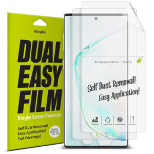 The New 4 Layer Dual Easy Full Coverage Screen Protector from Rearth Ringke for your Note 10 Plus is made to allow easier installation: adhere the protective film onto your phone screen for an effortless and flawless finish.