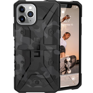 The Urban Armour Gear Pathfinder SE midnight camo rugged case for the iPhone 11 Pro Max features a classic tough-looking, composite design with a soft impact-absorbing core and hard exterior that provides superb protection in all situations.