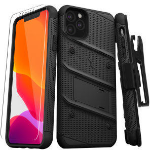 Equip your Apple iPhone 11 Pro with military-grade protection and superb functionality with the ultra-rugged Bolt case in Black from Zizo. Coming complete with a handy belt clip and integrated kickstand.
