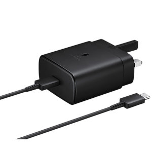 Official Samsung Black 45W Super Fast Charger and USB-C to USB-C Cable
