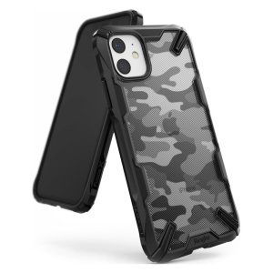 Keep your Apple iPhone 11 protected from bumps and drops with the Rearth Ringke Fusion X Design tough case in Camo Black. Featuring a 2-part, Polycarbonate design, this case lives up to military drop-test standards.