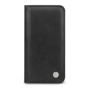 This Moshi Overture stylish folio-style vegan leather wallet case for your iPhone 11 Pro Max can carry your cards and cash, while protecting your iPhone. With a simple flip, Overture turns into a convenient stand for watching videos and browsing the web.